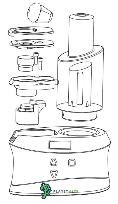 High Five DUO Smartest Wireless E-Rig Vaporizer Diagram